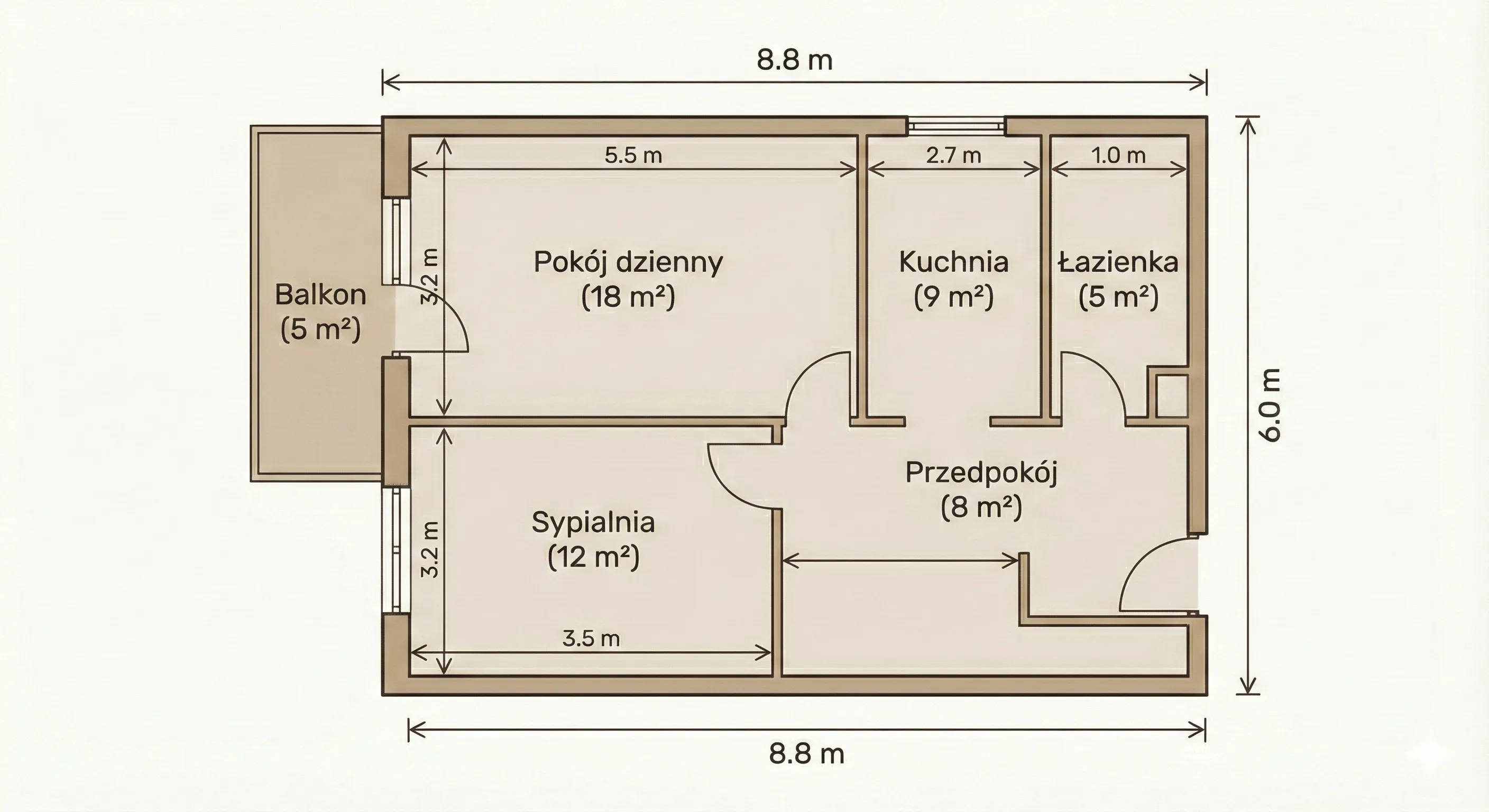 Przykładowy rzut mieszkania